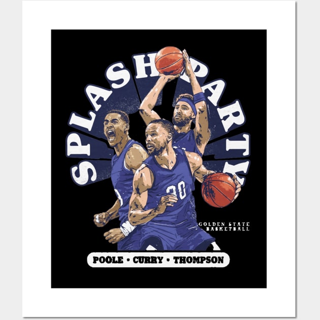 Steph Curry Klay Thompson & Jordan Poole Golden State Splash Party Wall Art by danlintonpro